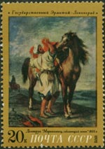 Эжен Делакруа - Марокканец, седлающий коня